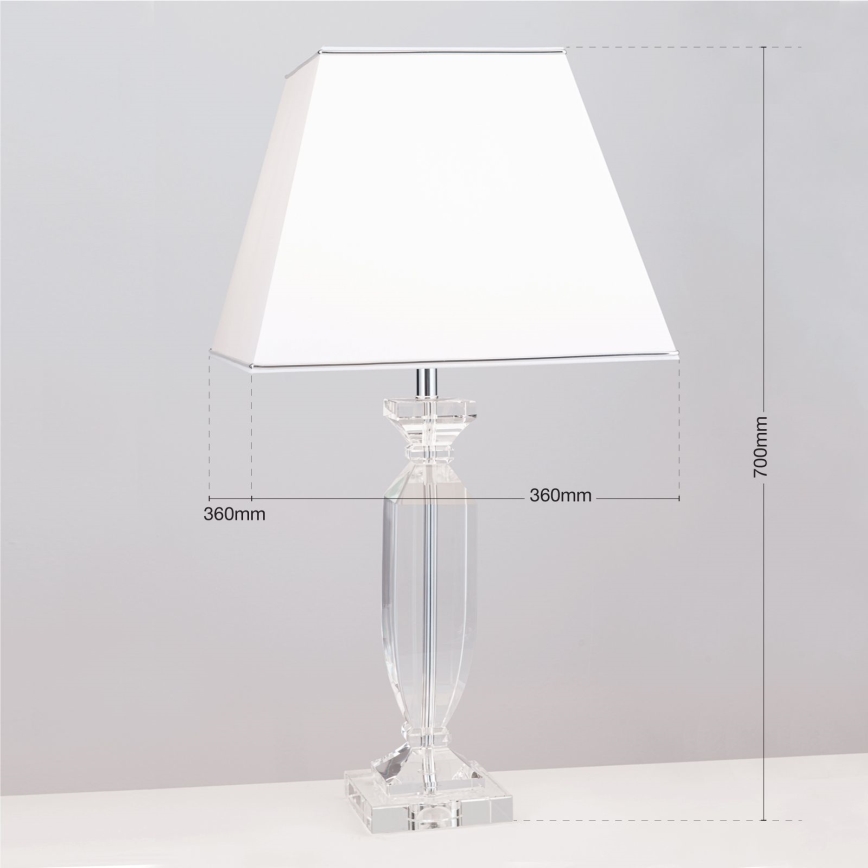 Kryształowa lampa stołowa POKAL 1xE27/60W/230V biała/przezroczysta