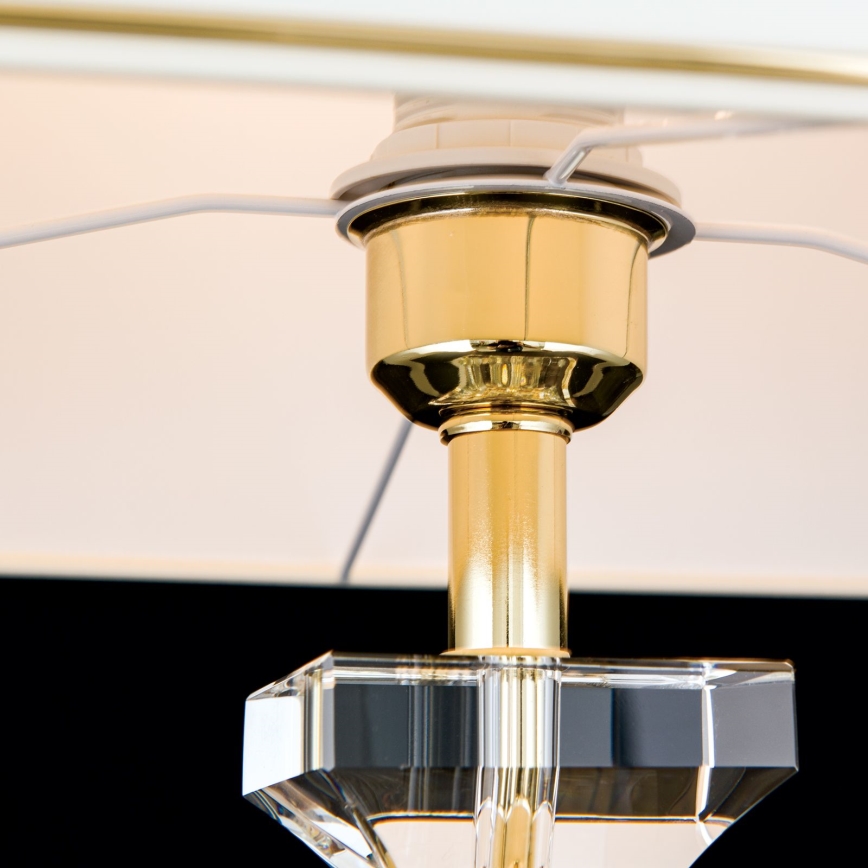 Kryształowa lampa stołowa POKAL 1xE27/60W/230V kremowa/przezroczysta