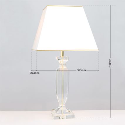Kryształowa lampa stołowa POKAL 1xE27/60W/230V kremowa/przezroczysta