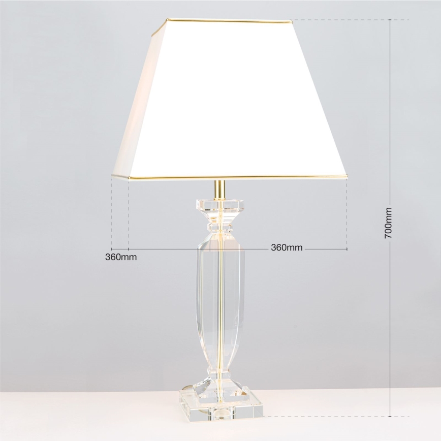 Kryształowa lampa stołowa POKAL 1xE27/60W/230V kremowa/przezroczysta