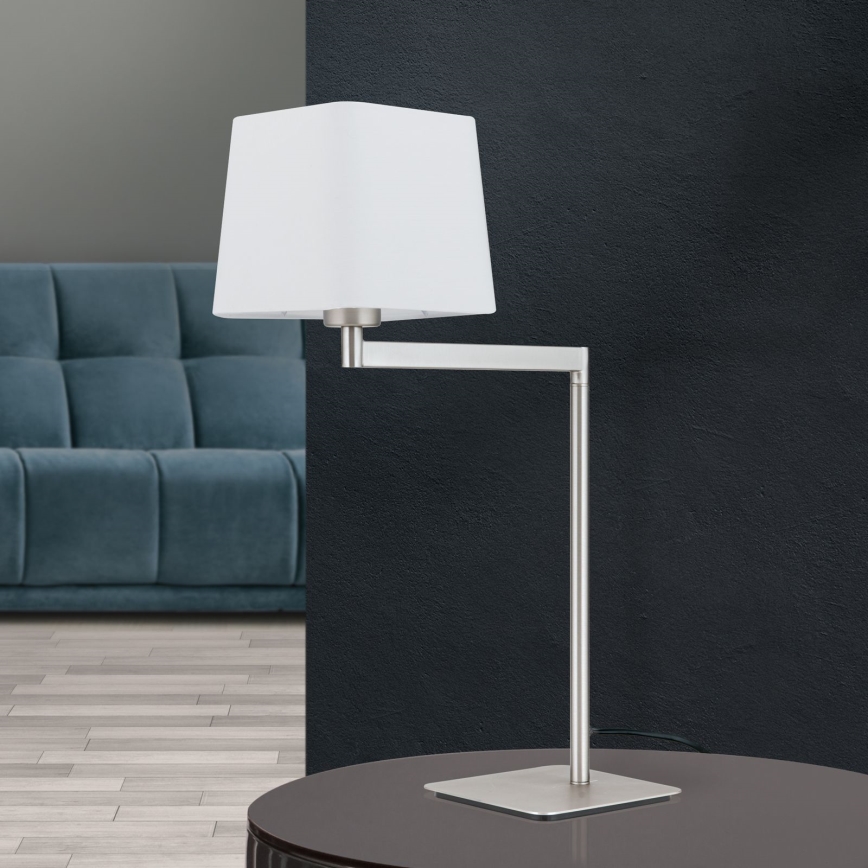 Lampa stołowa CARLTON 1xE27/40W/230V biały/matowy chrom