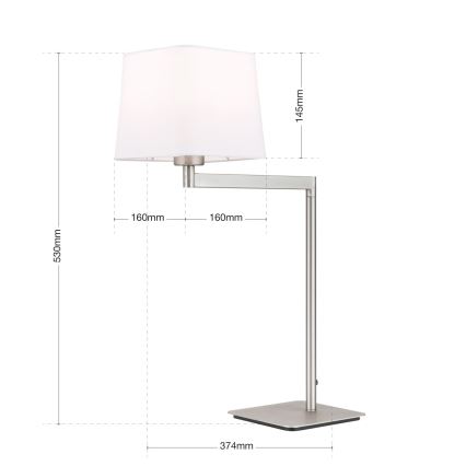 Lampa stołowa CARLTON 1xE27/40W/230V biały/matowy chrom