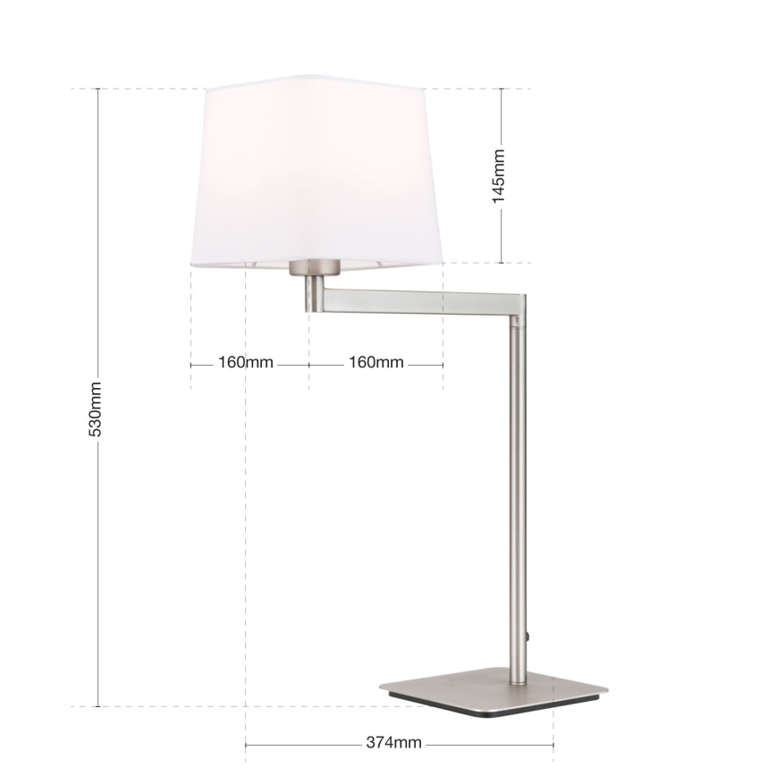 Lampa stołowa CARLTON 1xE27/40W/230V biały/matowy chrom
