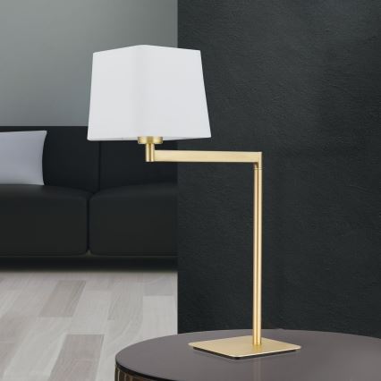 Lampa stołowa CARLTON 1xE27/40W/230V biały/złoty