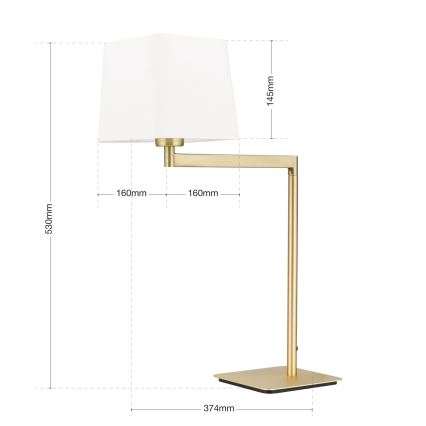 Lampa stołowa CARLTON 1xE27/40W/230V biały/złoty