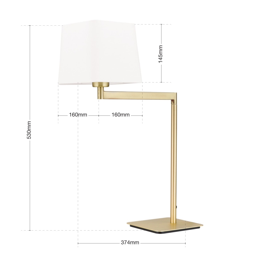 Lampa stołowa CARLTON 1xE27/40W/230V biały/złoty