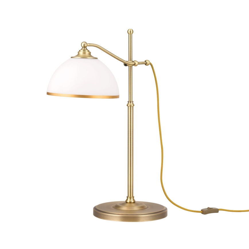 Lampa stołowa OLD LAMP 1xE27/40W/230V 65 cm biały/mosiądz