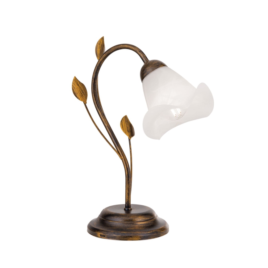 Lampa stołowa SISI 1xE14/40W/230V brąz/patyna