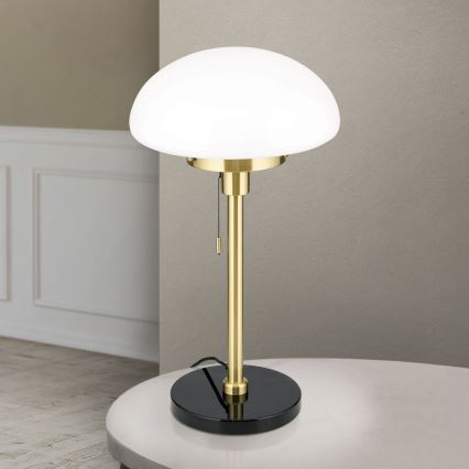 Lampa stołowa SPARTA 1xE27/40W/230V złoty/czarny