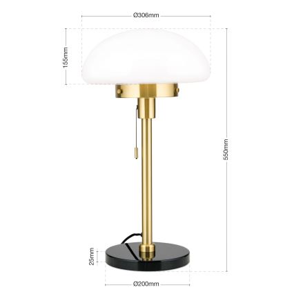 Lampa stołowa SPARTA 1xE27/40W/230V złoty/czarny