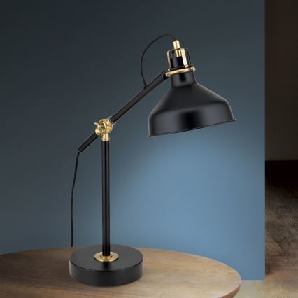 Lampa stołowa SCHILLER 1xE27/40W/230V czarny/brąz