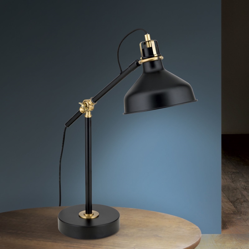 Lampa stołowa SCHILLER 1xE27/40W/230V czarny/brąz