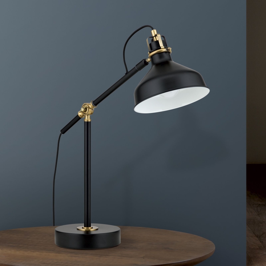 Lampa stołowa SCHILLER 1xE27/40W/230V czarny/brąz