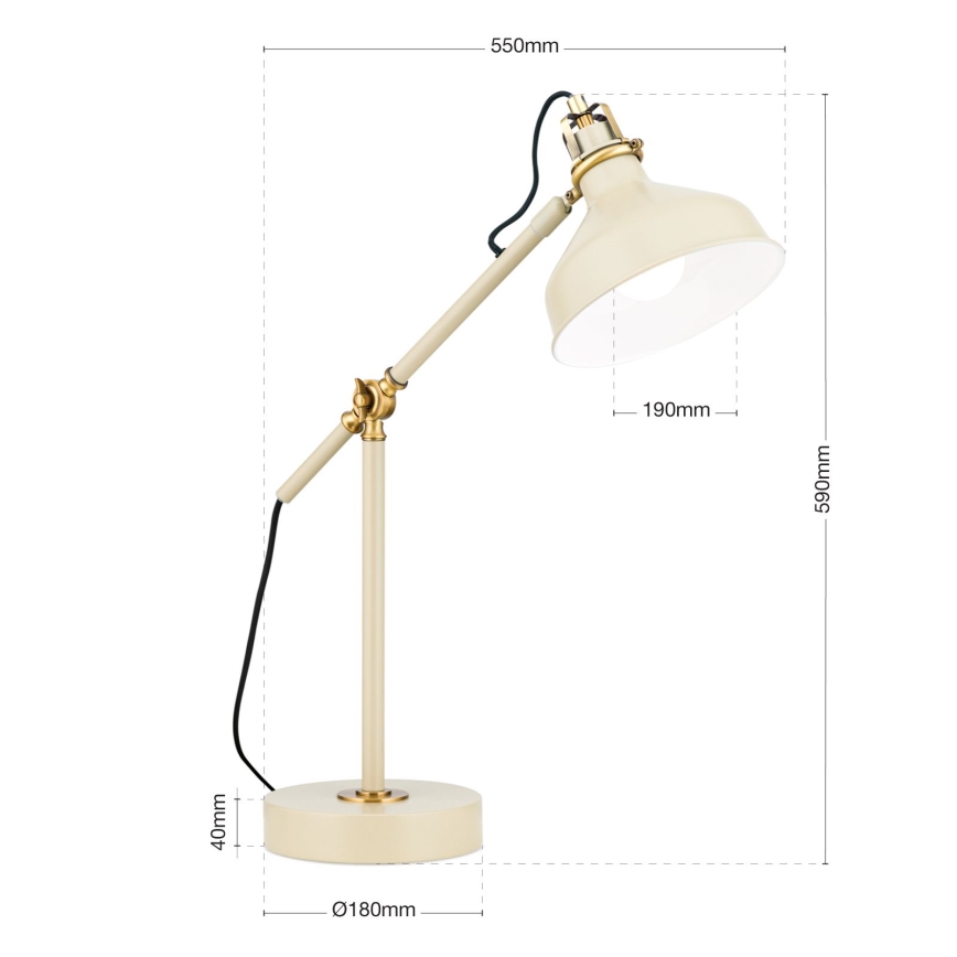 Lampa stołowa SCHILLER 1xE27/40W/230V kremowy/brąz