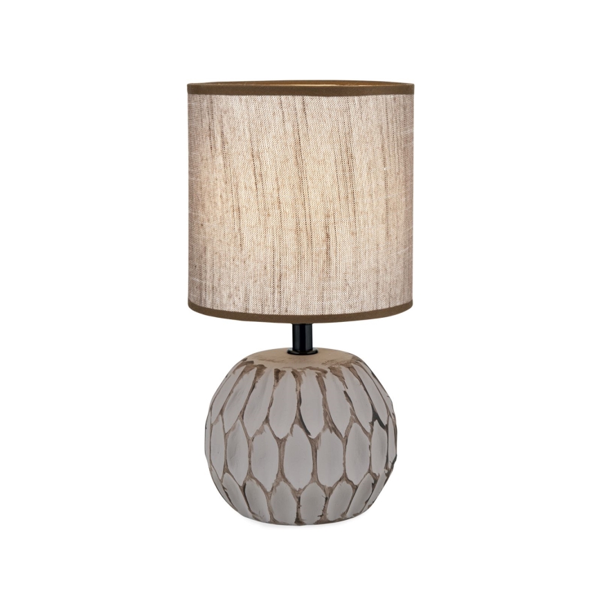 Lampa stołowa PINIA 1xE14/25W/230V ceramika beżowy/szary