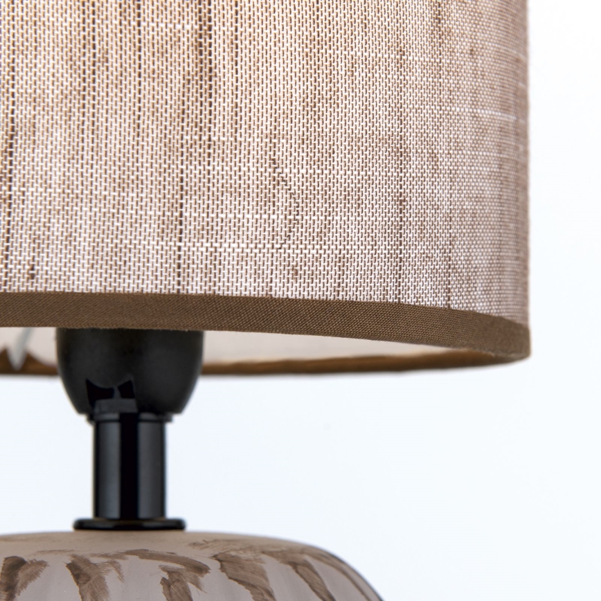 Lampa stołowa PINIA 1xE14/25W/230V ceramika beżowy/szary
