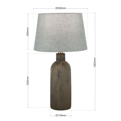 Lampa stołowa ORCHID 1xE27/40W/230V ceramika brązowy/szary