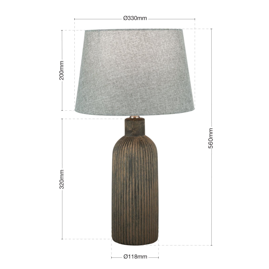 Lampa stołowa ORCHID 1xE27/40W/230V ceramika brązowy/szary