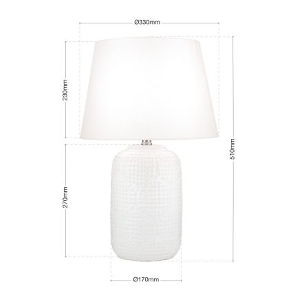 Lampa stołowa CORAL 1xE27/40W/230V ceramika/biały