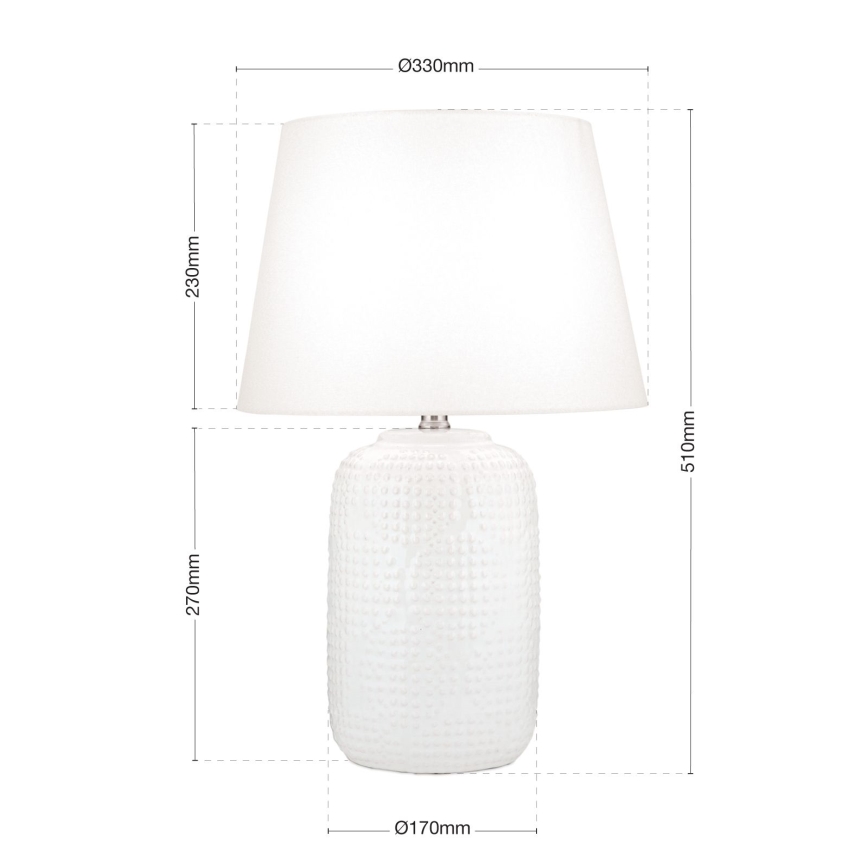 Lampa stołowa CORAL 1xE27/40W/230V ceramika/biały