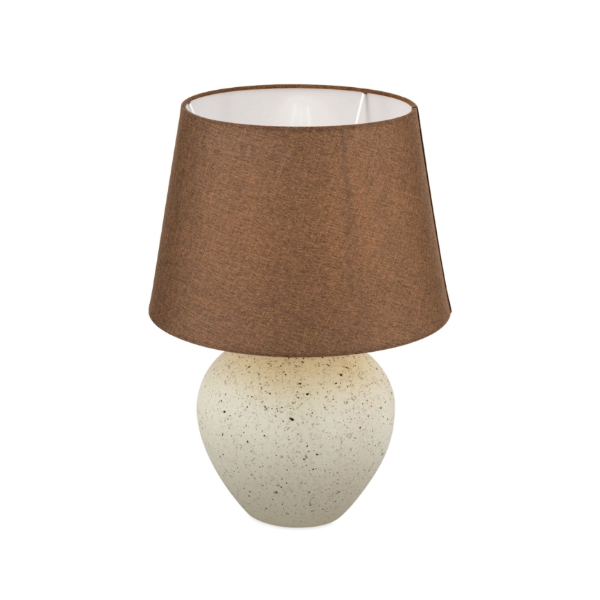 Lampa stołowa MASAI 1xE27/40W/230V ceramika brązowy/beżowy