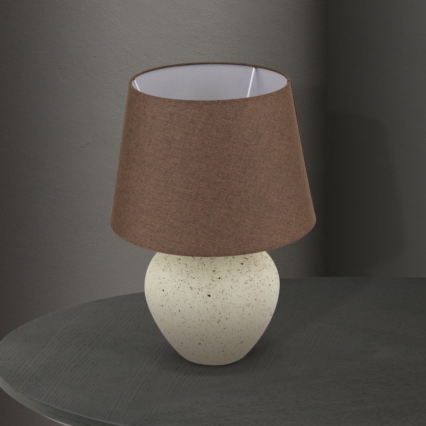 Lampa stołowa MASAI 1xE27/40W/230V ceramika brązowy/beżowy