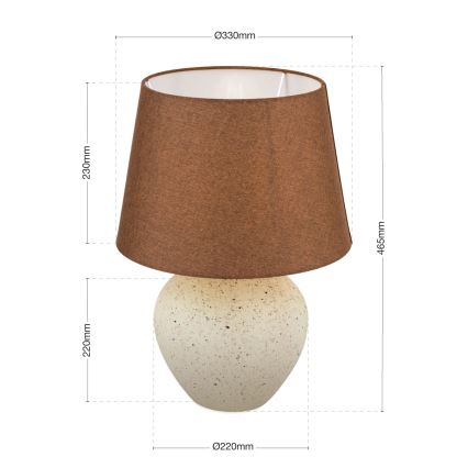 Lampa stołowa MASAI 1xE27/40W/230V ceramika brązowy/beżowy