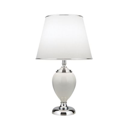 Lampa stołowa OVUM 1xE27/40W/230V 48 cm ceramika biały/chrom błyszczący