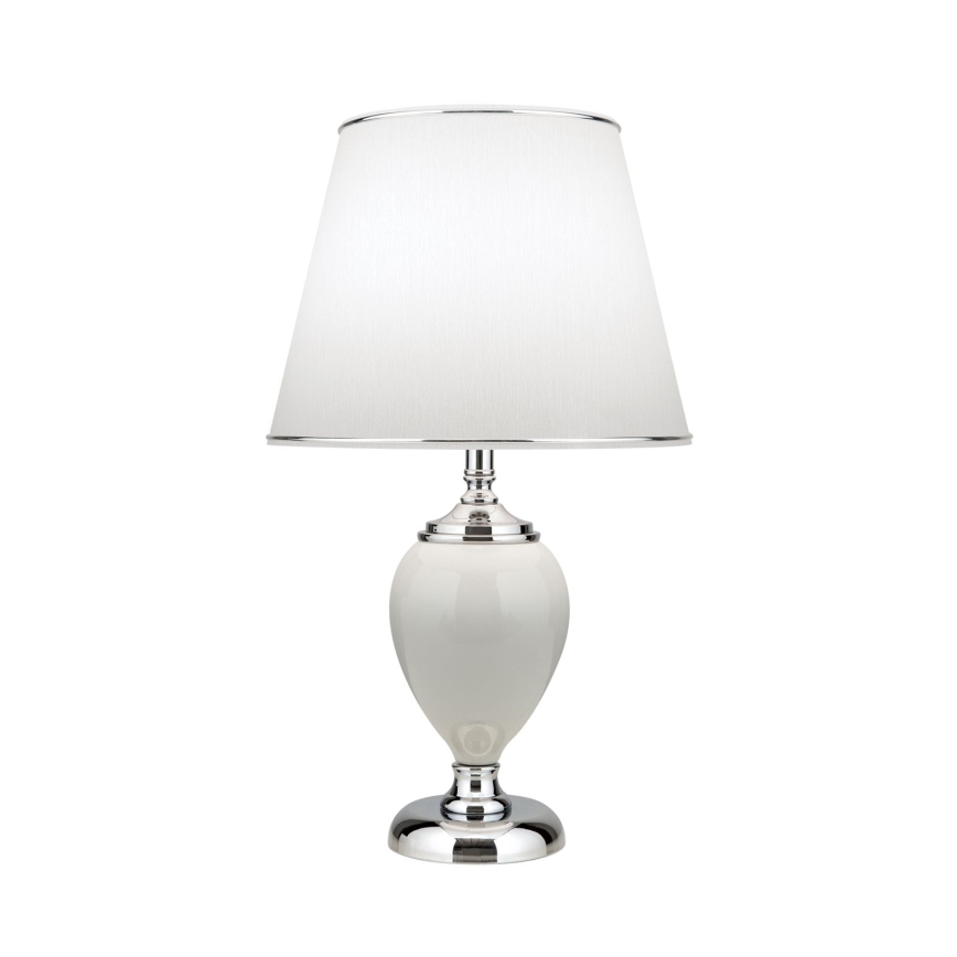 Lampa stołowa OVUM 1xE27/40W/230V 48 cm ceramika biały/chrom błyszczący