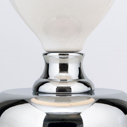 Lampa stołowa OVUM 1xE27/40W/230V 48 cm ceramika biały/chrom błyszczący