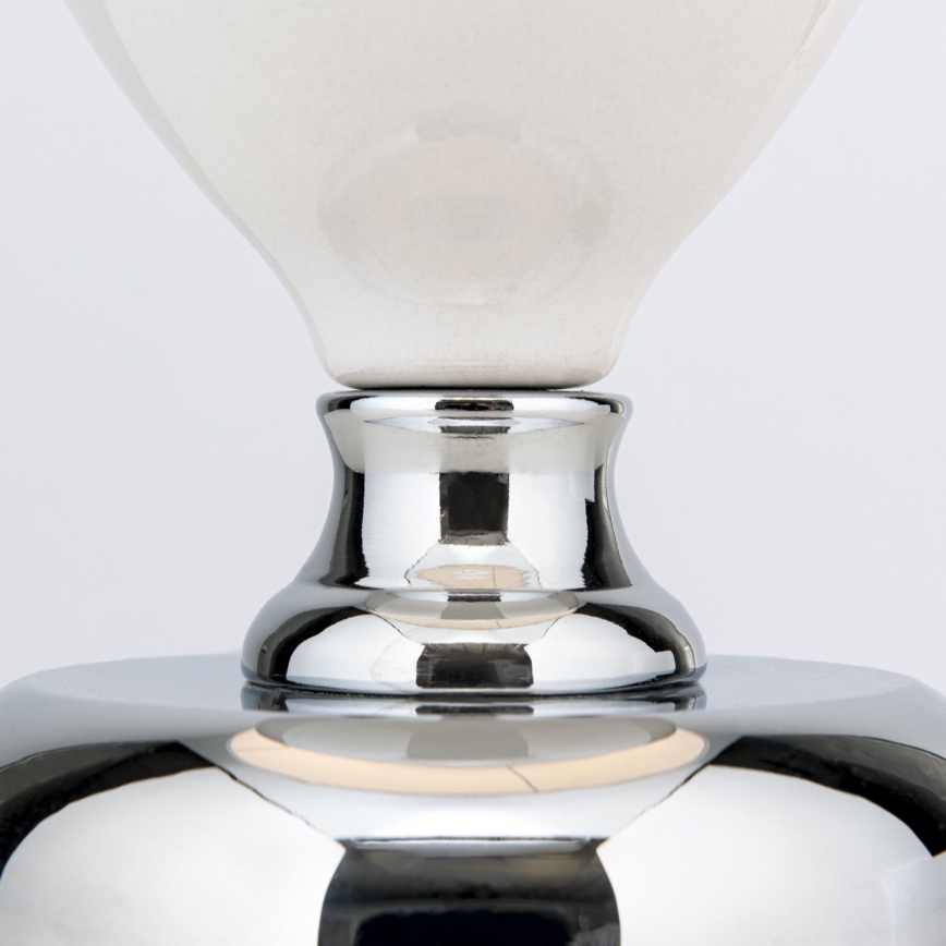 Lampa stołowa OVUM 1xE27/40W/230V 48 cm ceramika biały/chrom błyszczący