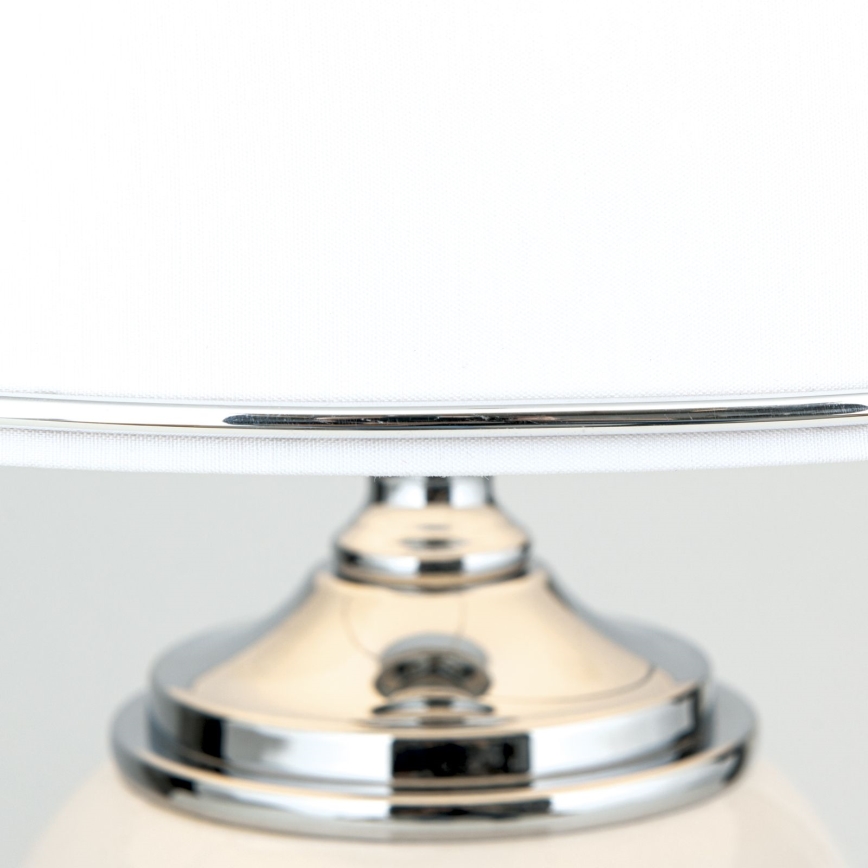 Lampa stołowa OVUM 1xE27/40W/230V 48 cm ceramika biały/chrom błyszczący