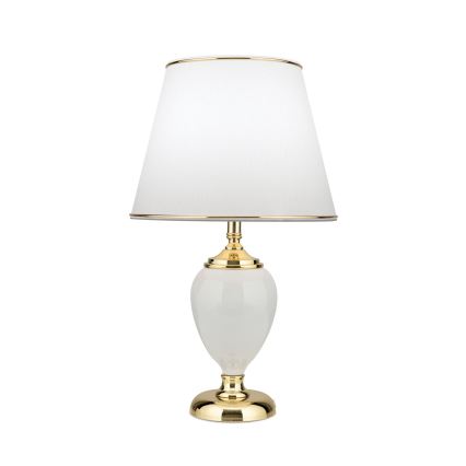 Lampa stołowa OVUM 1xE27/40W/230V 48 cm ceramika biały/złoty