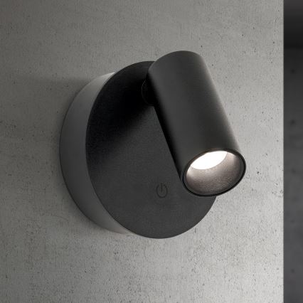 LED ściemnialny ładowalny dotykowy kinkiet punktowy LUXY LED/1W/5V 2200 mAh 2700/3000/4000K czarny