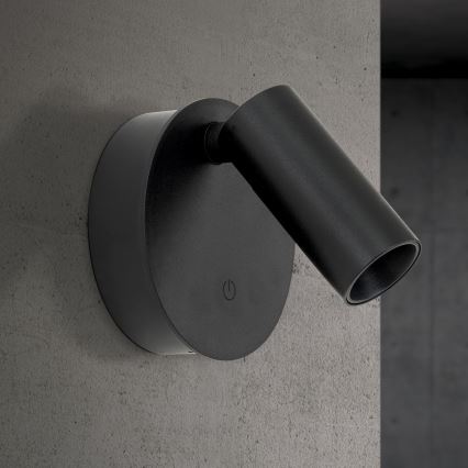 LED ściemnialny ładowalny dotykowy kinkiet punktowy LUXY LED/1W/5V 2200 mAh 2700/3000/4000K czarny