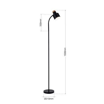 Lampa stojąca GILI 1xE27/40W/230V czarna