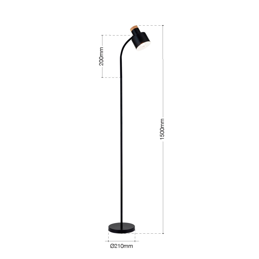Lampa stojąca GILI 1xE27/40W/230V czarna
