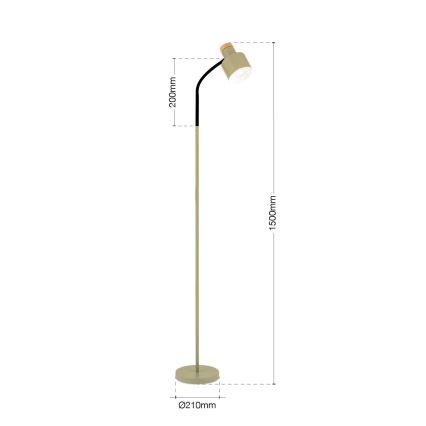 Lampa stojąca GILI 1xE27/40W/230V zielona