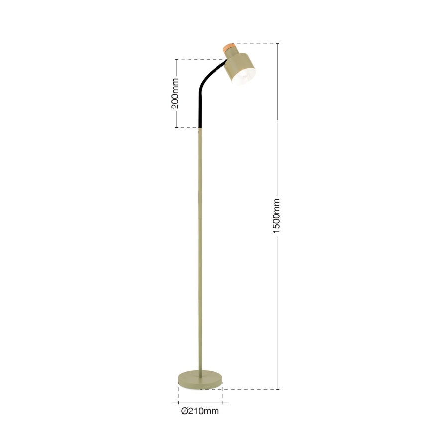 Lampa stojąca GILI 1xE27/40W/230V zielona