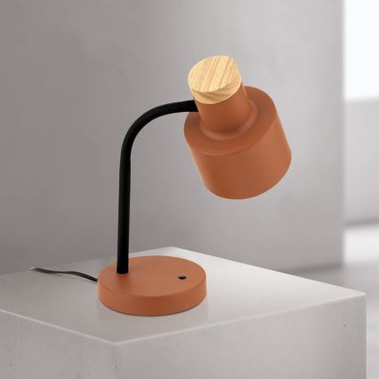 Lampa stołowa GILI 1xE27/40W/230V ceglasta