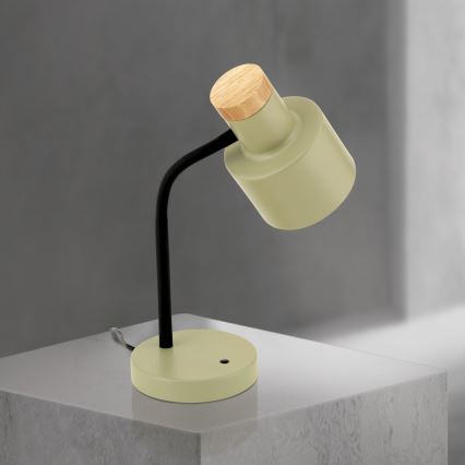 Lampa stołowa GILI 1xE27/40W/230V zielona