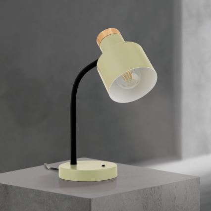 Lampa stołowa GILI 1xE27/40W/230V zielona