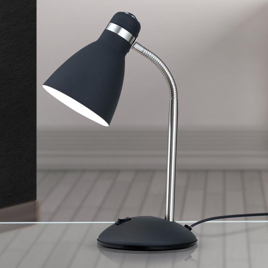 Lampa stołowa SCHOOL 1xE27/40W/230V czarny/matowy chrom