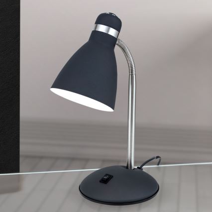 Lampa stołowa SCHOOL 1xE27/40W/230V czarny/matowy chrom