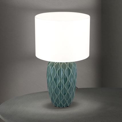 Lampa stołowa TORTUGA 1xE27/40W/230V zielona/biała