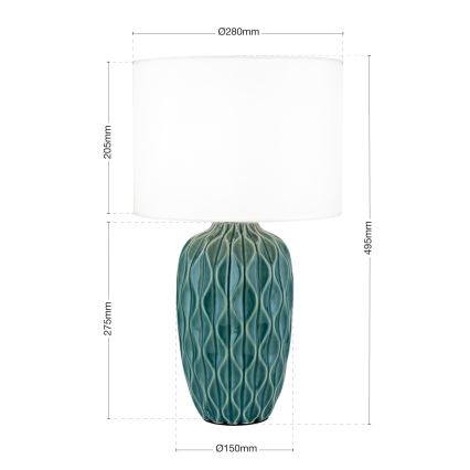 Lampa stołowa TORTUGA 1xE27/40W/230V zielona/biała