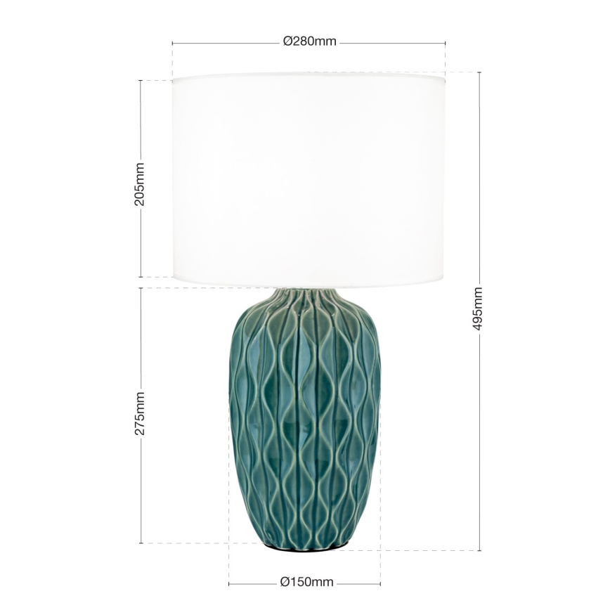 Lampa stołowa TORTUGA 1xE27/40W/230V zielona/biała