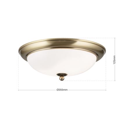 Lampa sufitowa EMPIRA 2xE27/40W/230V śr. 35,5 cm brązowa