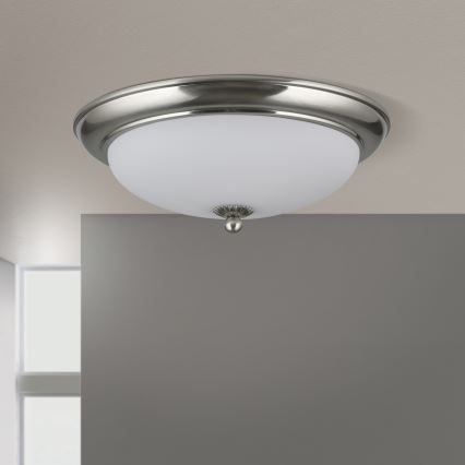 Lampa sufitowa EMPIRA 2xE27/40W/230V śr. 35,5 cm matowy chrom