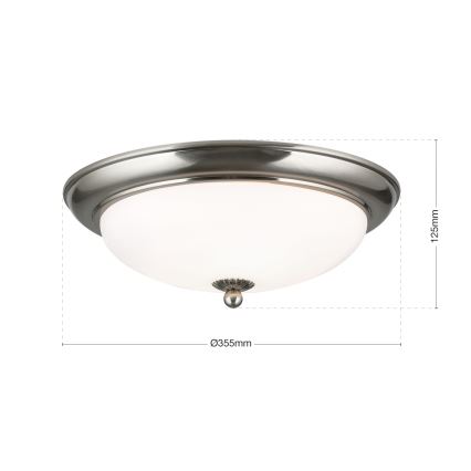 Lampa sufitowa EMPIRA 2xE27/40W/230V śr. 35,5 cm matowy chrom